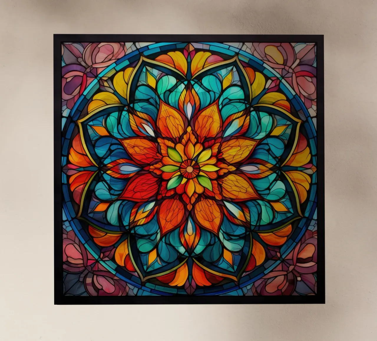 Mandala in vetro colorato pellicola backlit da Spiritual Touch