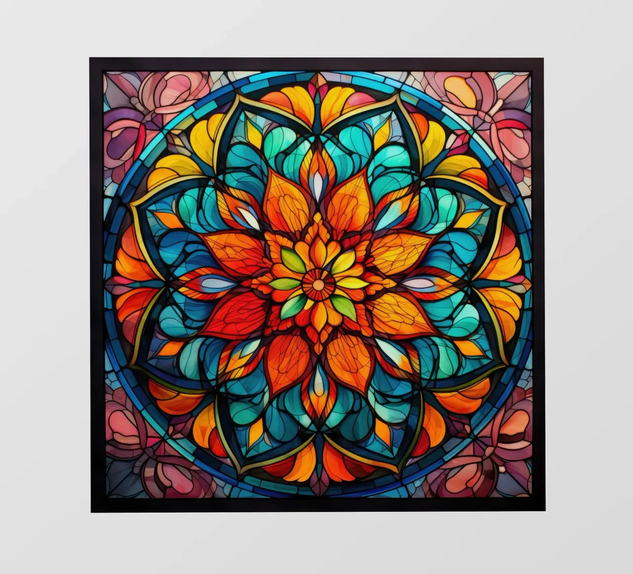 Mandala in vetro colorato pellicola backlit da Spiritual Touch