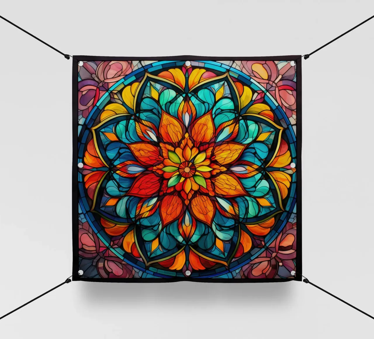 Mandala in vetro colorato telo in pvc da Spiritual Touch