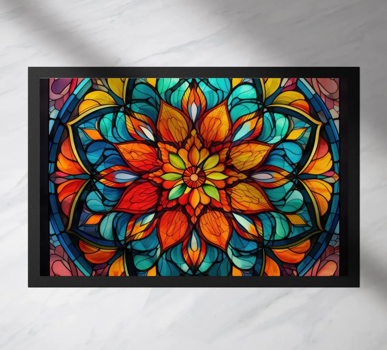Mandala in vetro colorato zerbino da Spiritual Touch