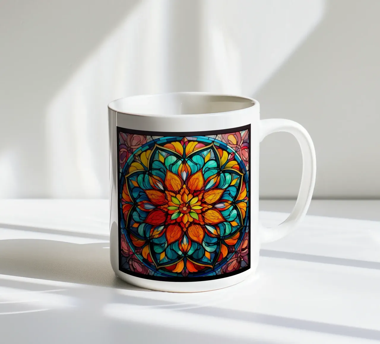 Mandala in vetro colorato tazza in ceramica da Spiritual Touch
