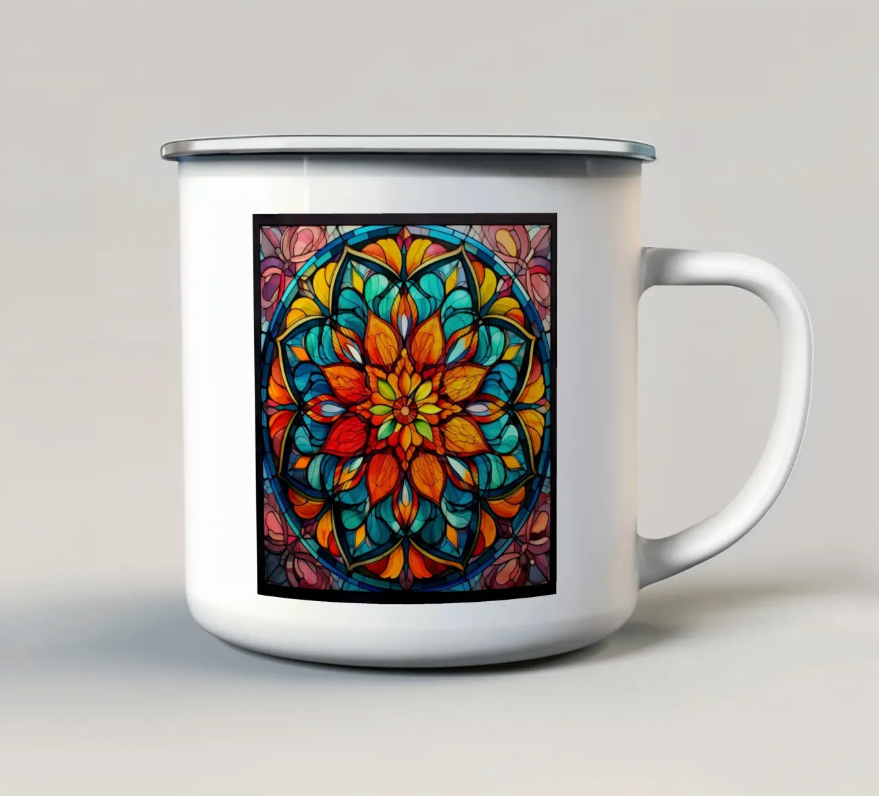 Mandala in vetro colorato tazza in smalto da Spiritual Touch