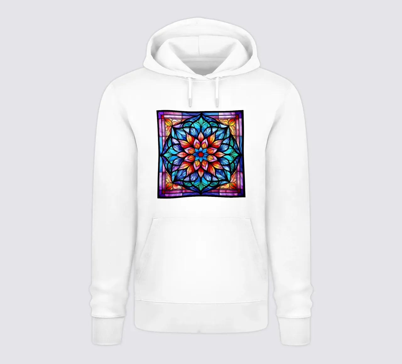 Mandala in vetro colorato felpa con cappuccio da Spiritual Touch