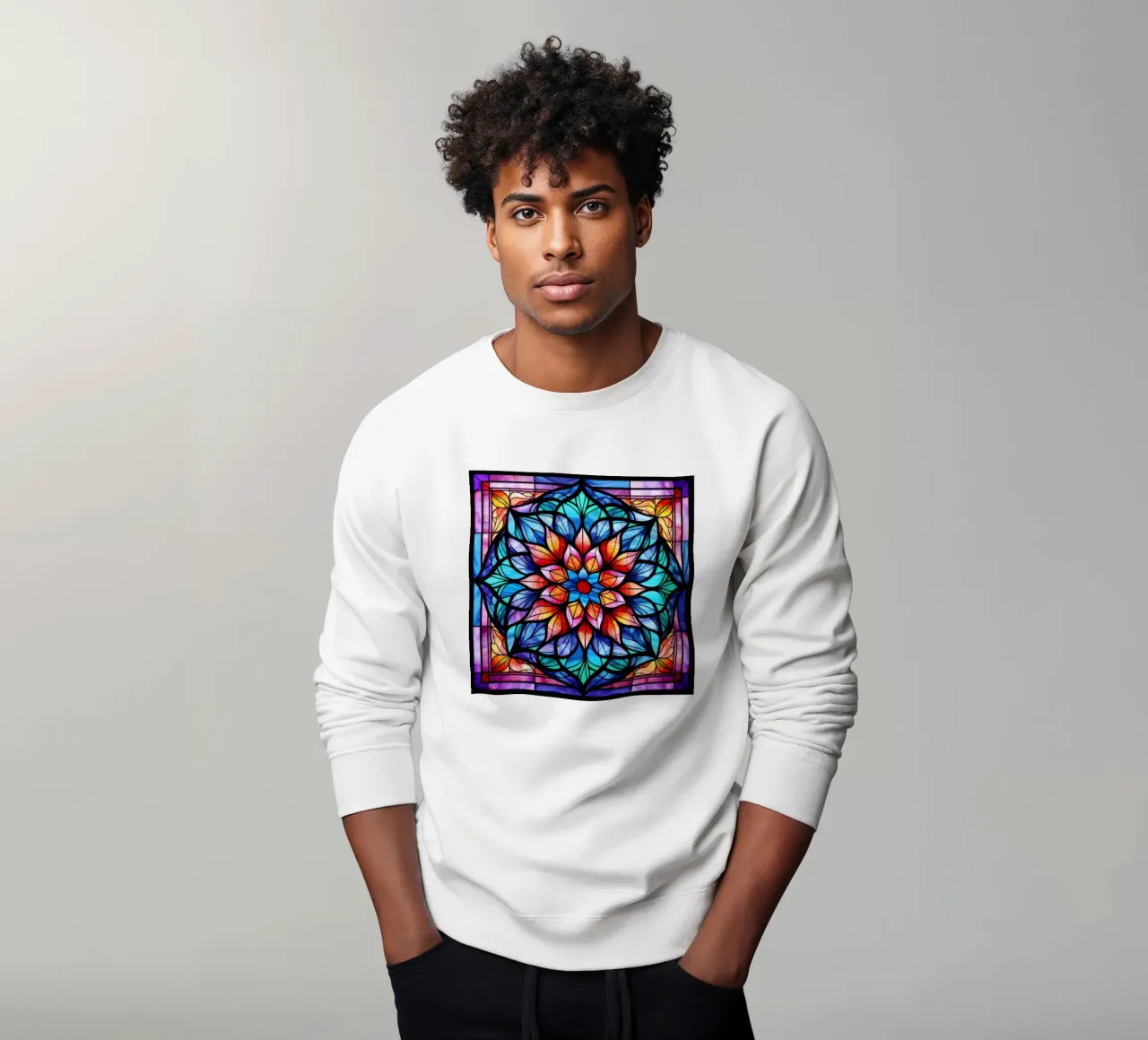 Mandala in vetro colorato felpa da Spiritual Touch