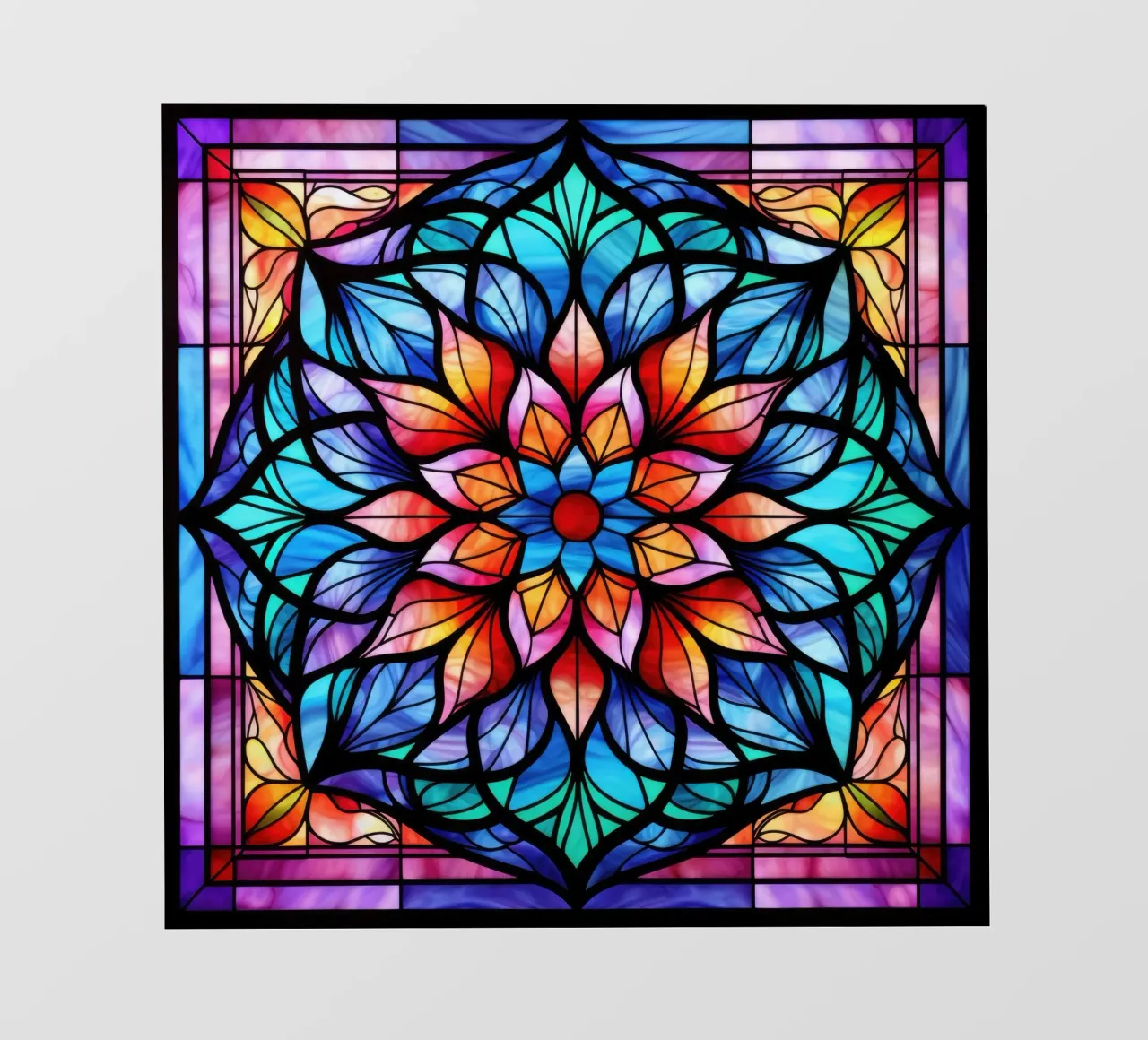 Mandala in vetro colorato telo in pvc da Spiritual Touch