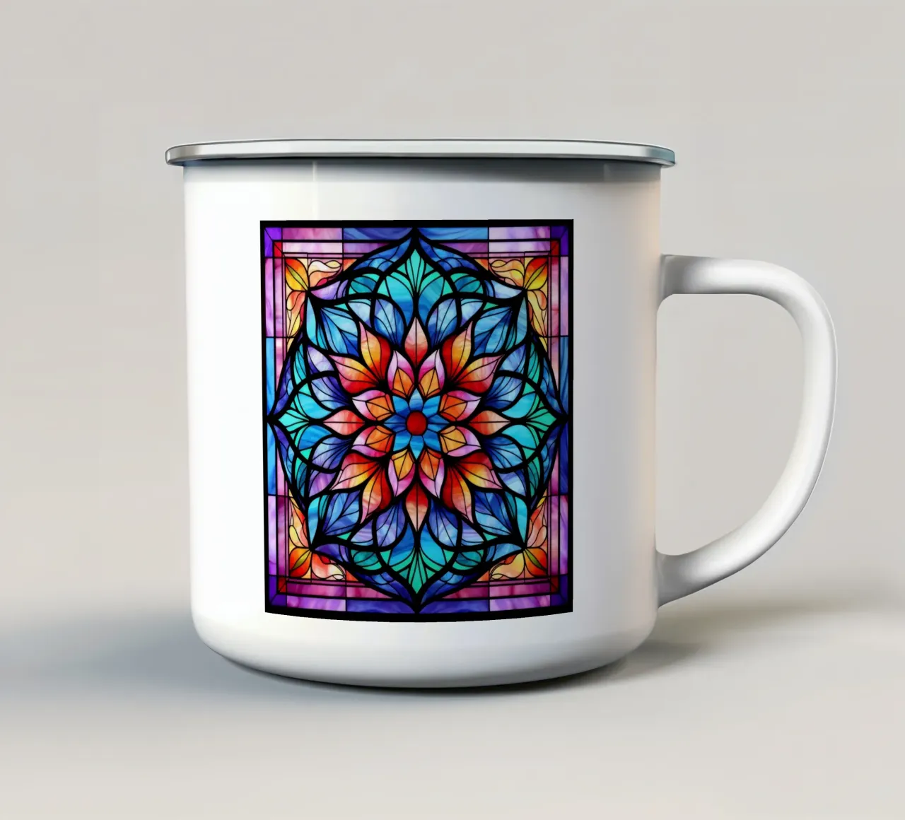 Mandala in vetro colorato tazza in smalto da Spiritual Touch