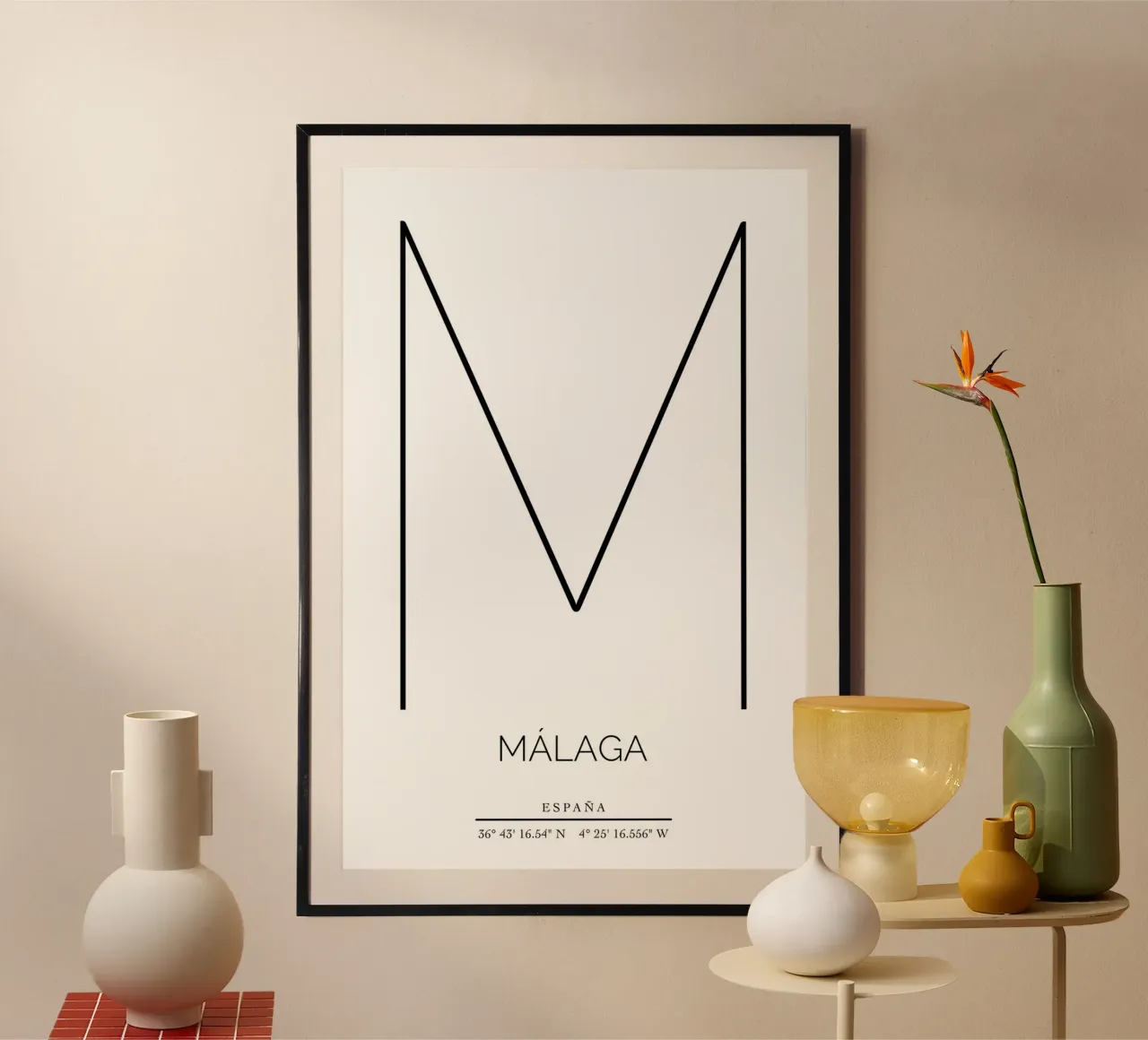 MALAGA - blanco poster da CityLights