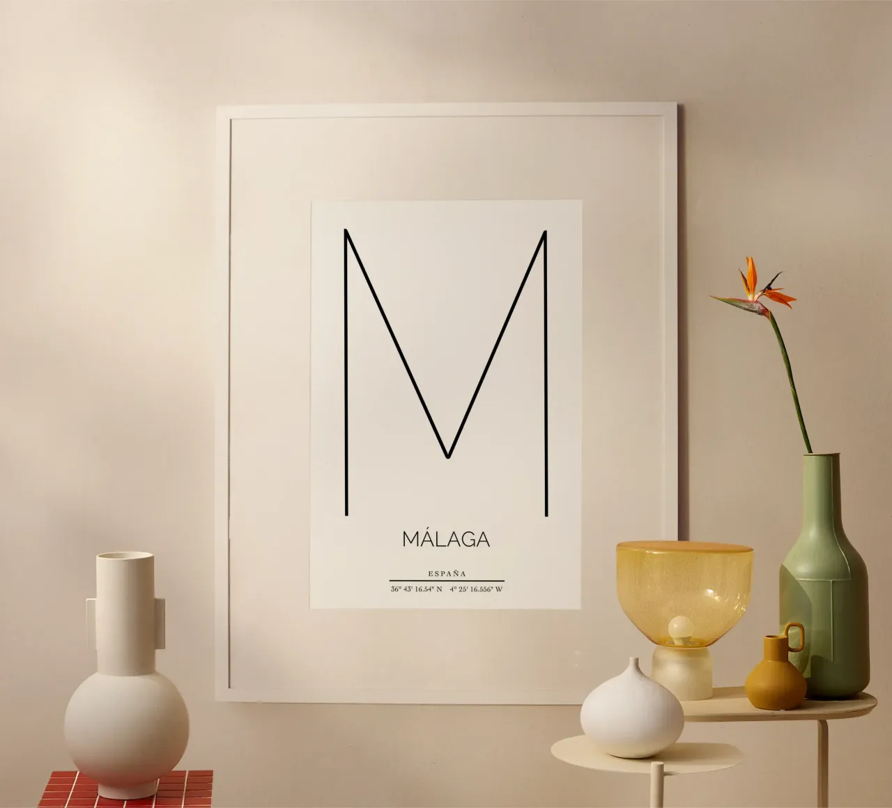 MALAGA - blanco poster da CityLights