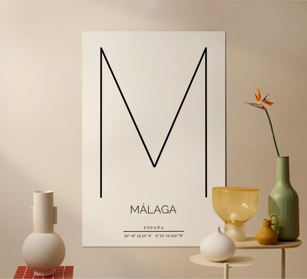 MALAGA - blanco poster da CityLights