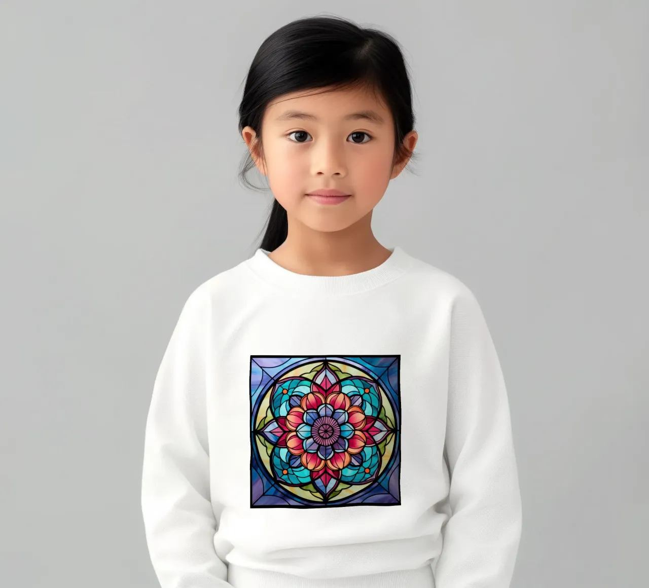 Mandala in vetro colorato felpa bambino da Spiritual Touch