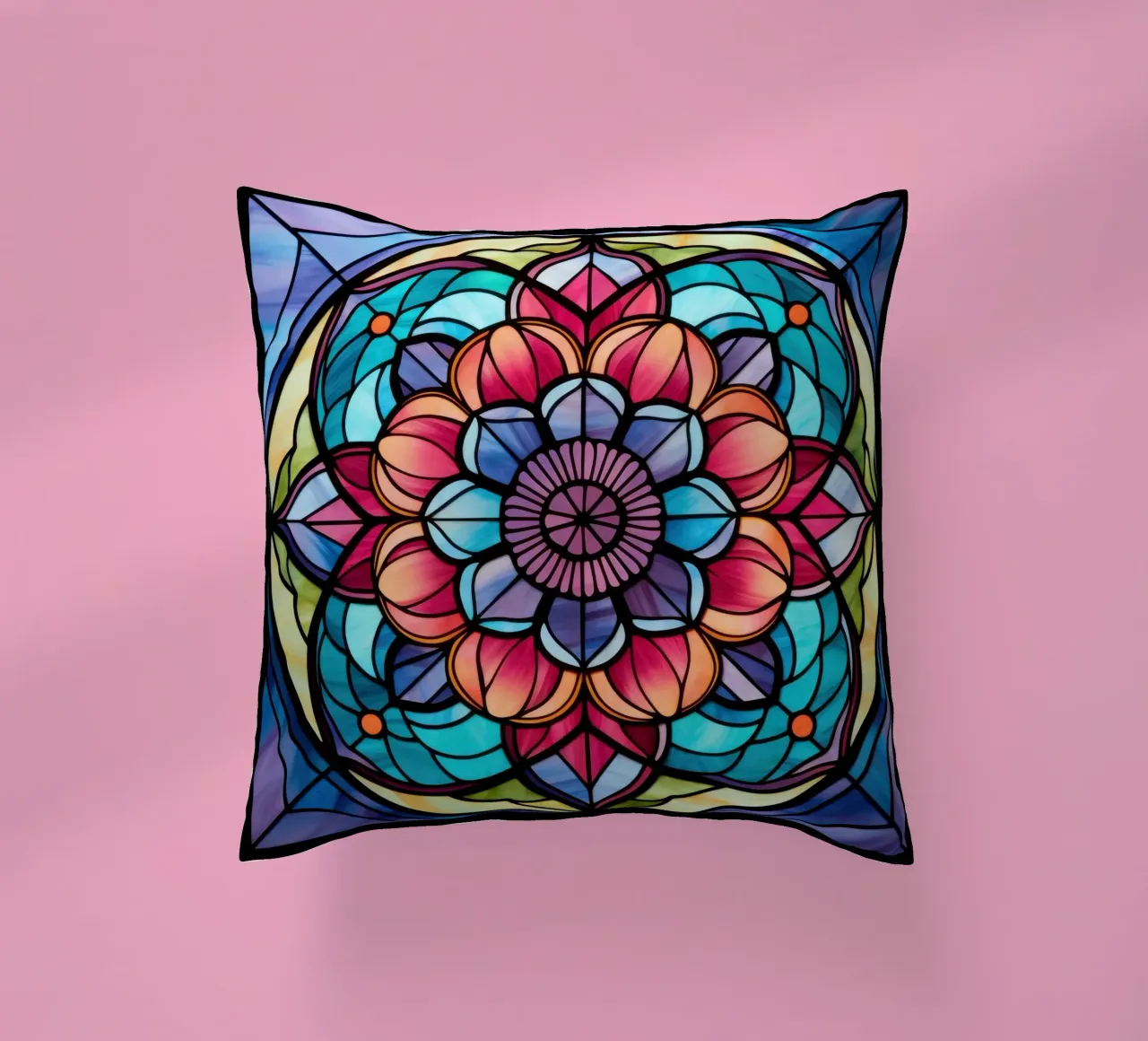 Mandala in vetro colorato cuscino da Spiritual Touch