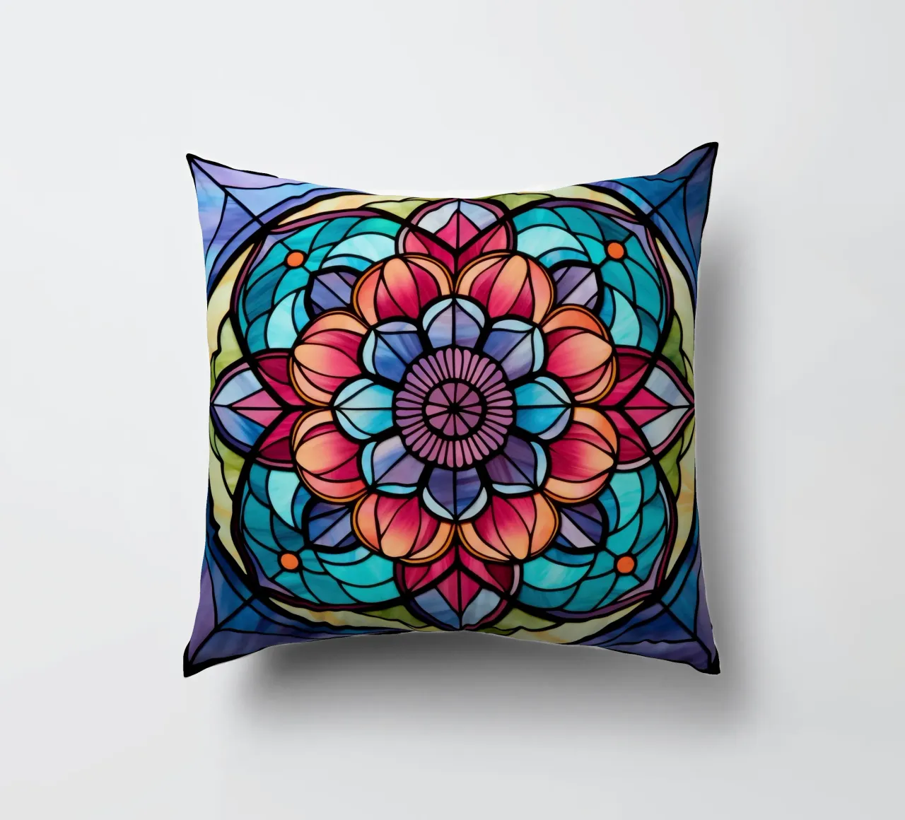 Mandala in vetro colorato cuscino da Spiritual Touch