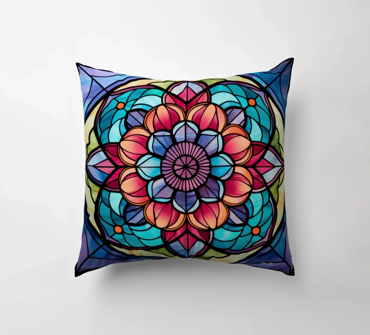 Mandala in vetro colorato cuscino da Spiritual Touch