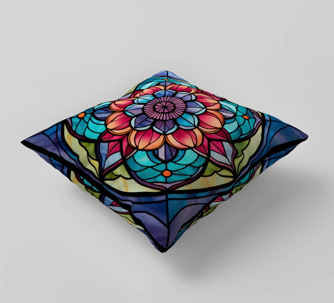 Mandala in vetro colorato cuscino da Spiritual Touch