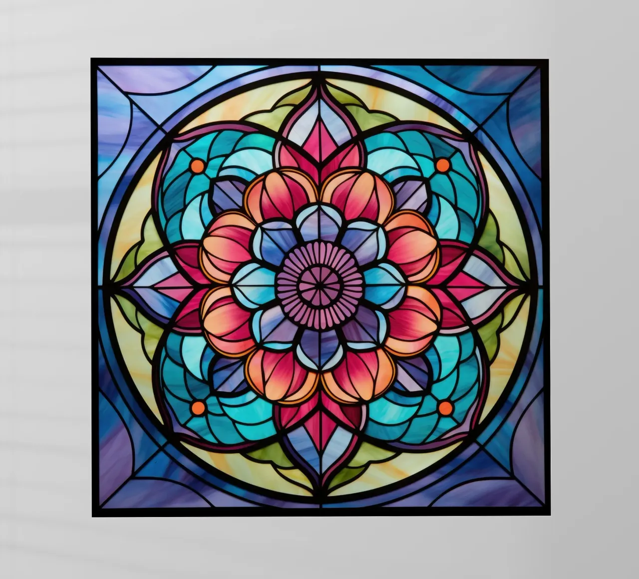 Mandala in vetro colorato pellicola backlit da Spiritual Touch