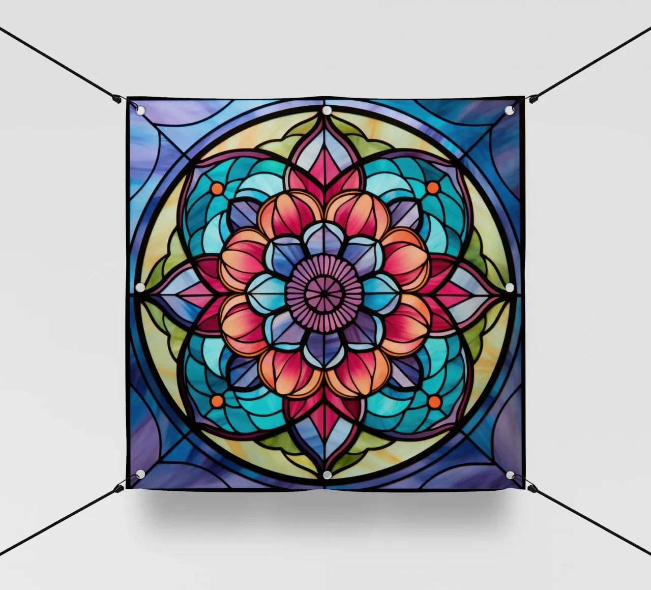 Mandala in vetro colorato telo in pvc da Spiritual Touch