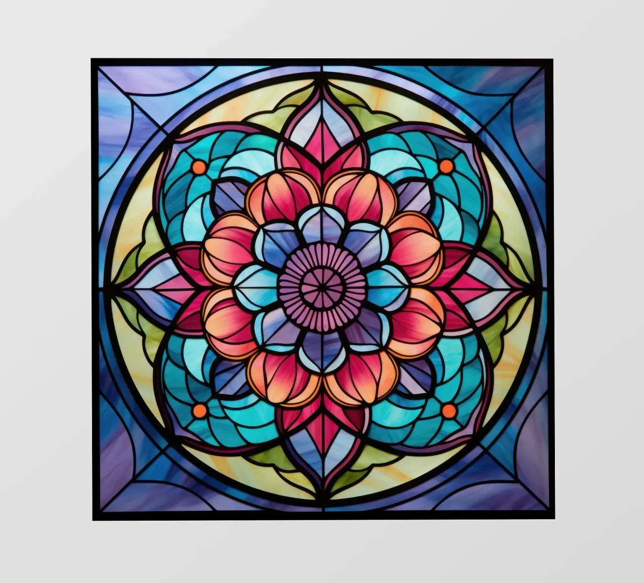 Mandala in vetro colorato telo in pvc da Spiritual Touch