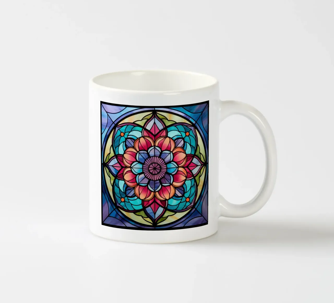 Mandala in vetro colorato tazza in ceramica da Spiritual Touch