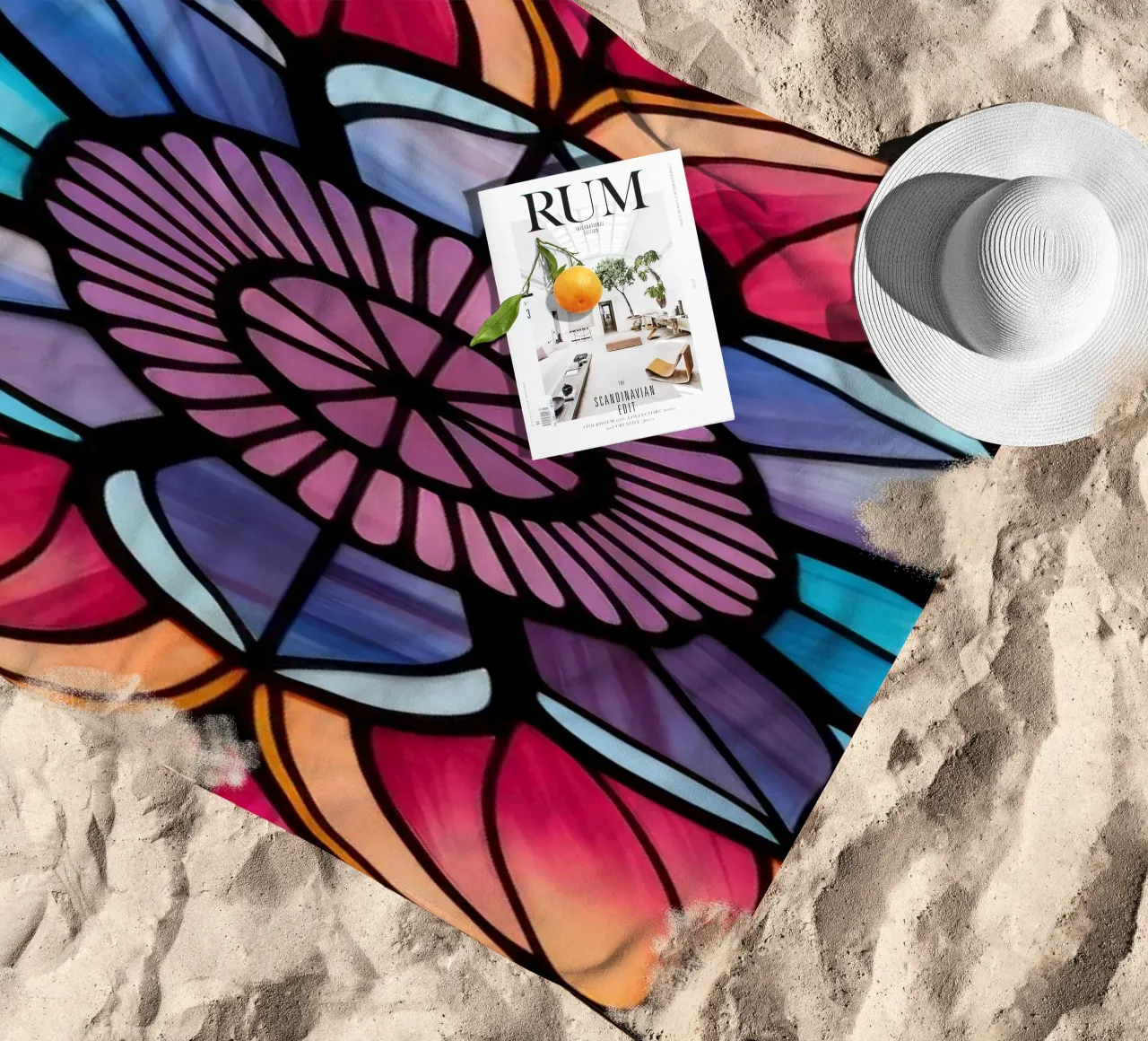 Mandala in vetro colorato telo mare da Spiritual Touch