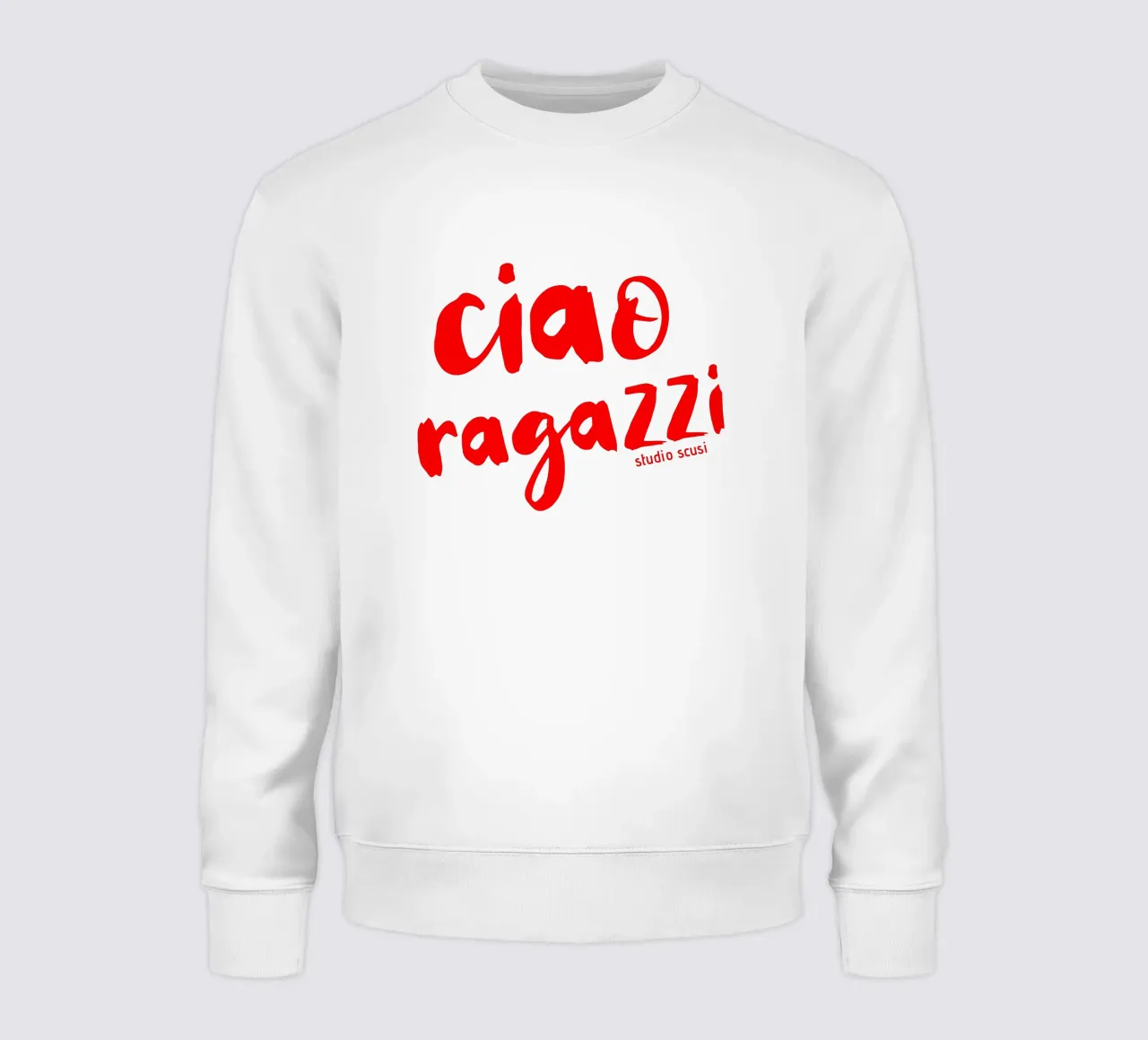 Ciao Ragazzi - rote Pinselschrift felpa da studio scusi