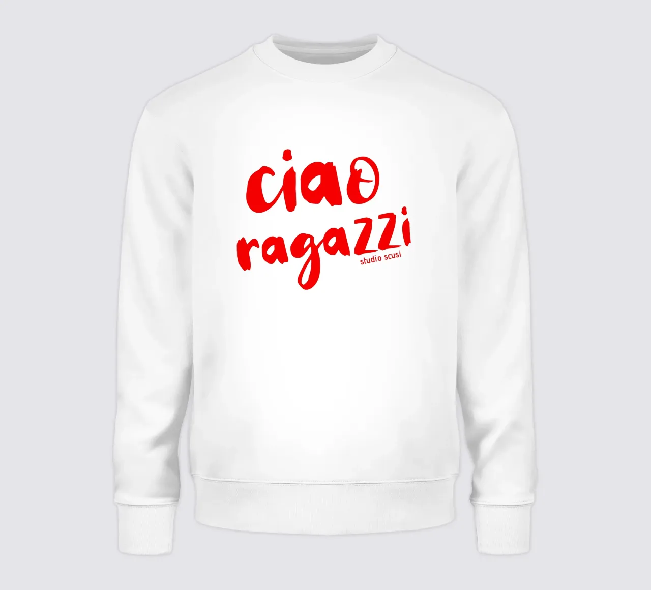 Ciao Ragazzi - rote Pinselschrift felpa da studio scusi