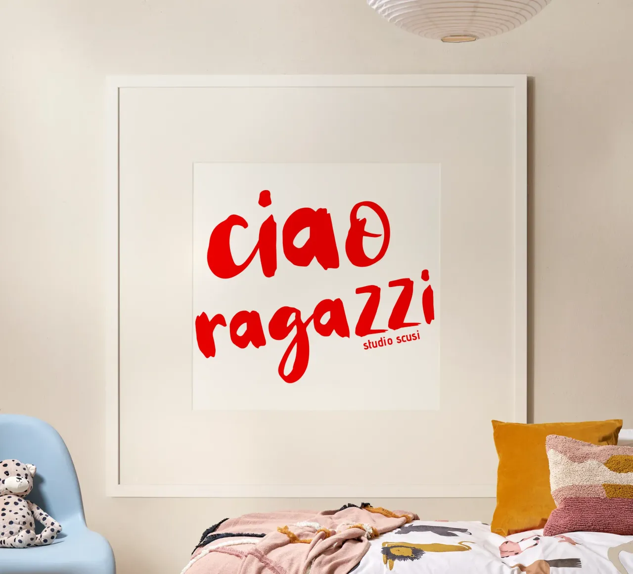 Ciao Ragazzi - rote Pinselschrift carta hahnemühle da studio scusi