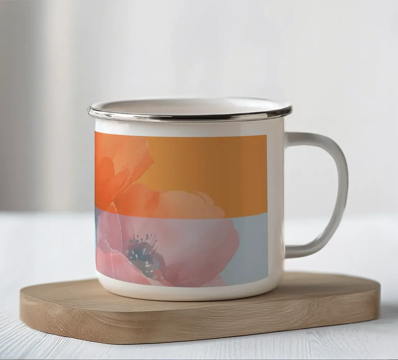 Papaveri a rovescio tazza in smalto da LaylaOzHome