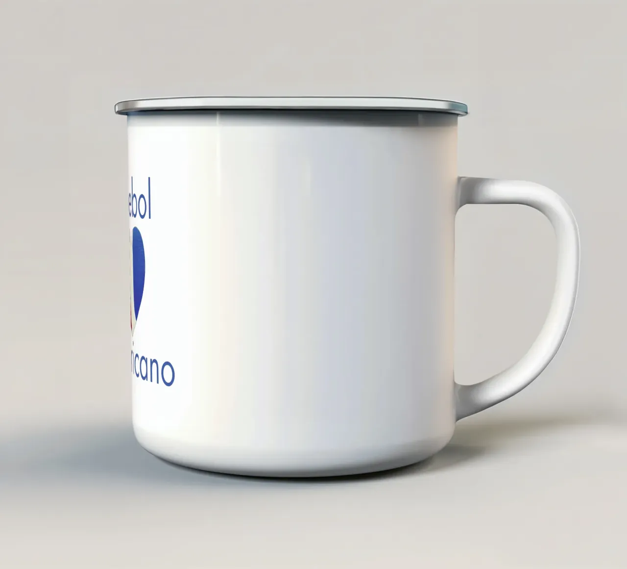 Cuore Futebol Americano rosso, bianco e blu dipinto a mano tazza in smalto da FABOArt