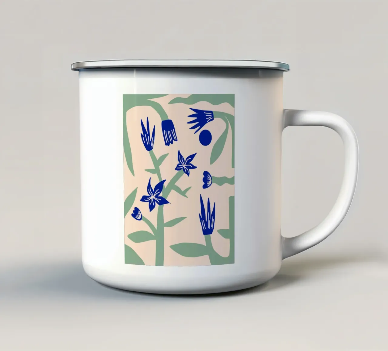 Cina fiore blu tazza in smalto da Little Dean