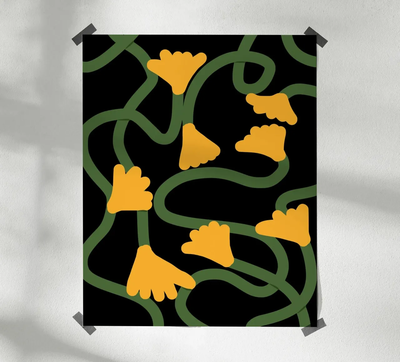 Vite a fiori gialli carta hahnemühle da Little Dean