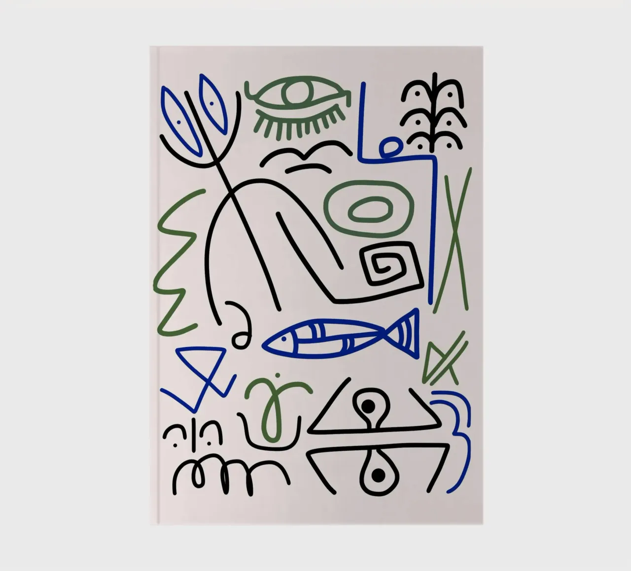 Maximalist line art 16 notebook by Little Dean