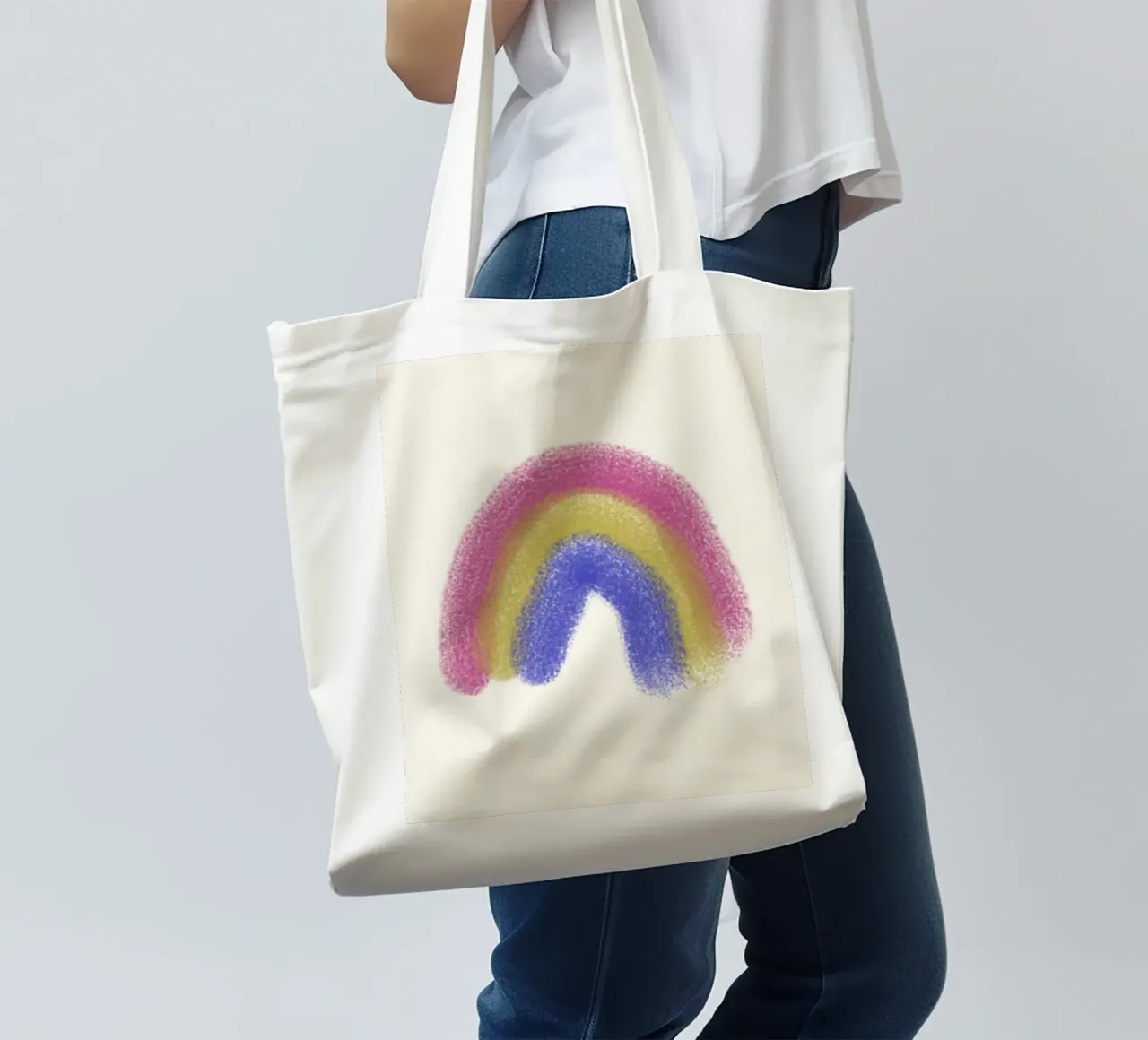 rainbow shape colorful borsa in juta da Creaton