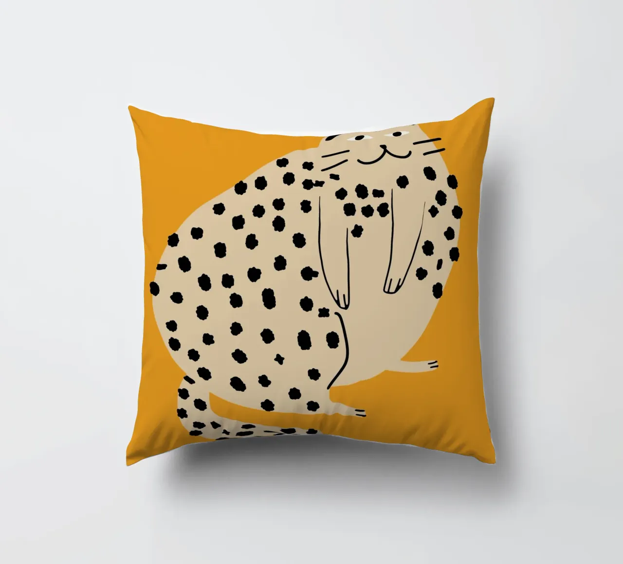 Lazy cat decorative cushion by Little Dean