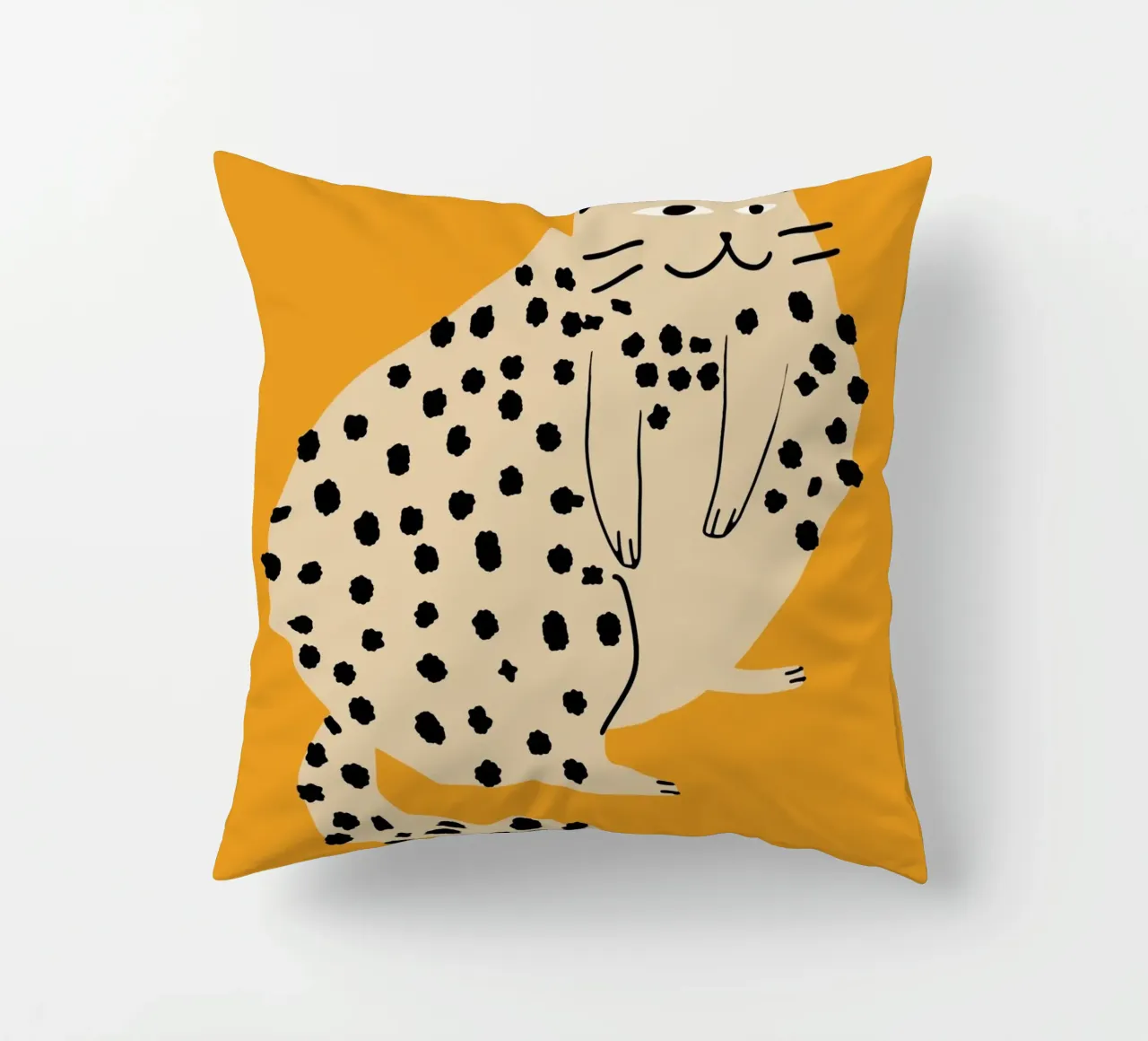 Lazy cat decorative cushion by Little Dean