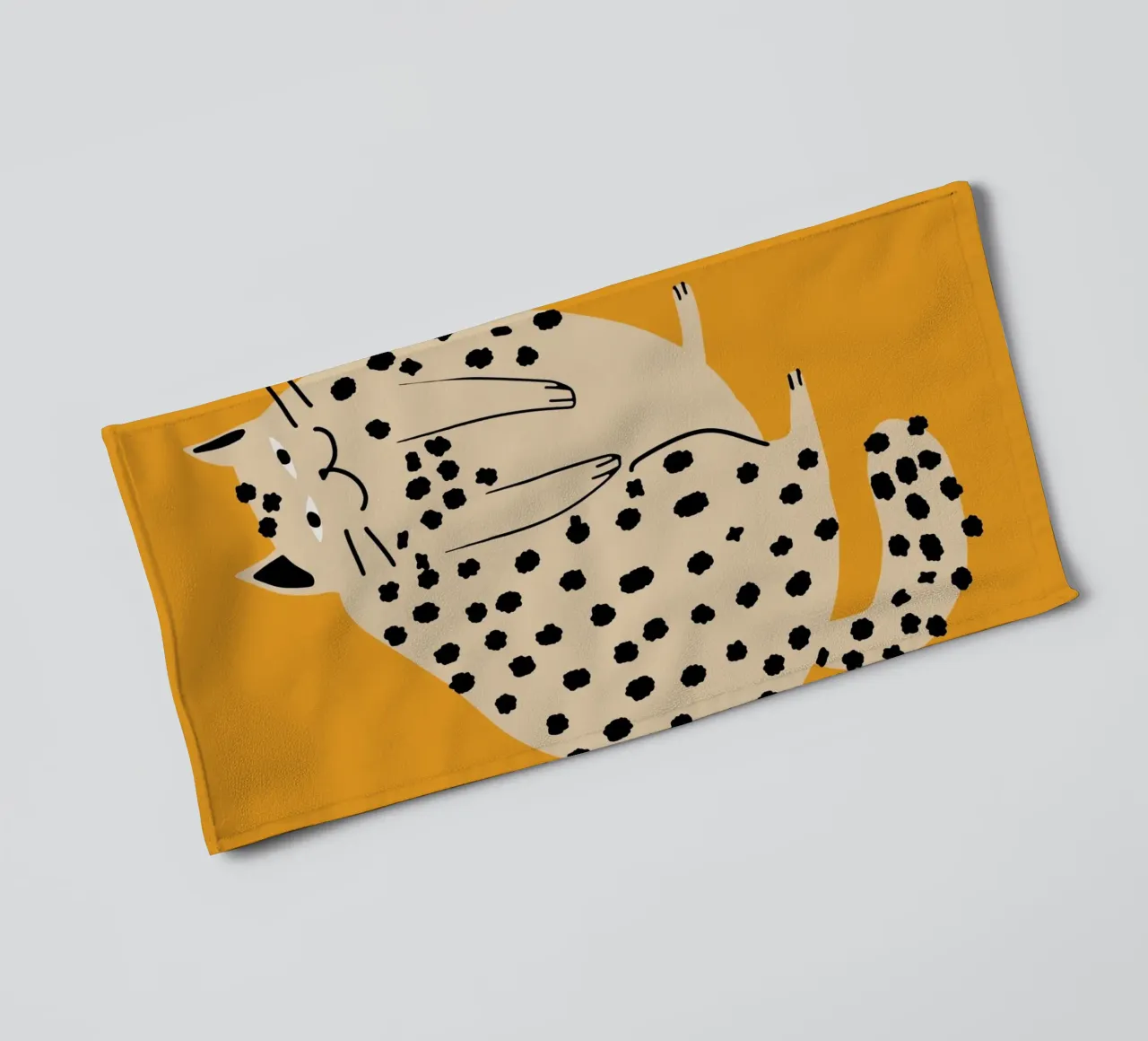 Lazy cat towel by Little Dean