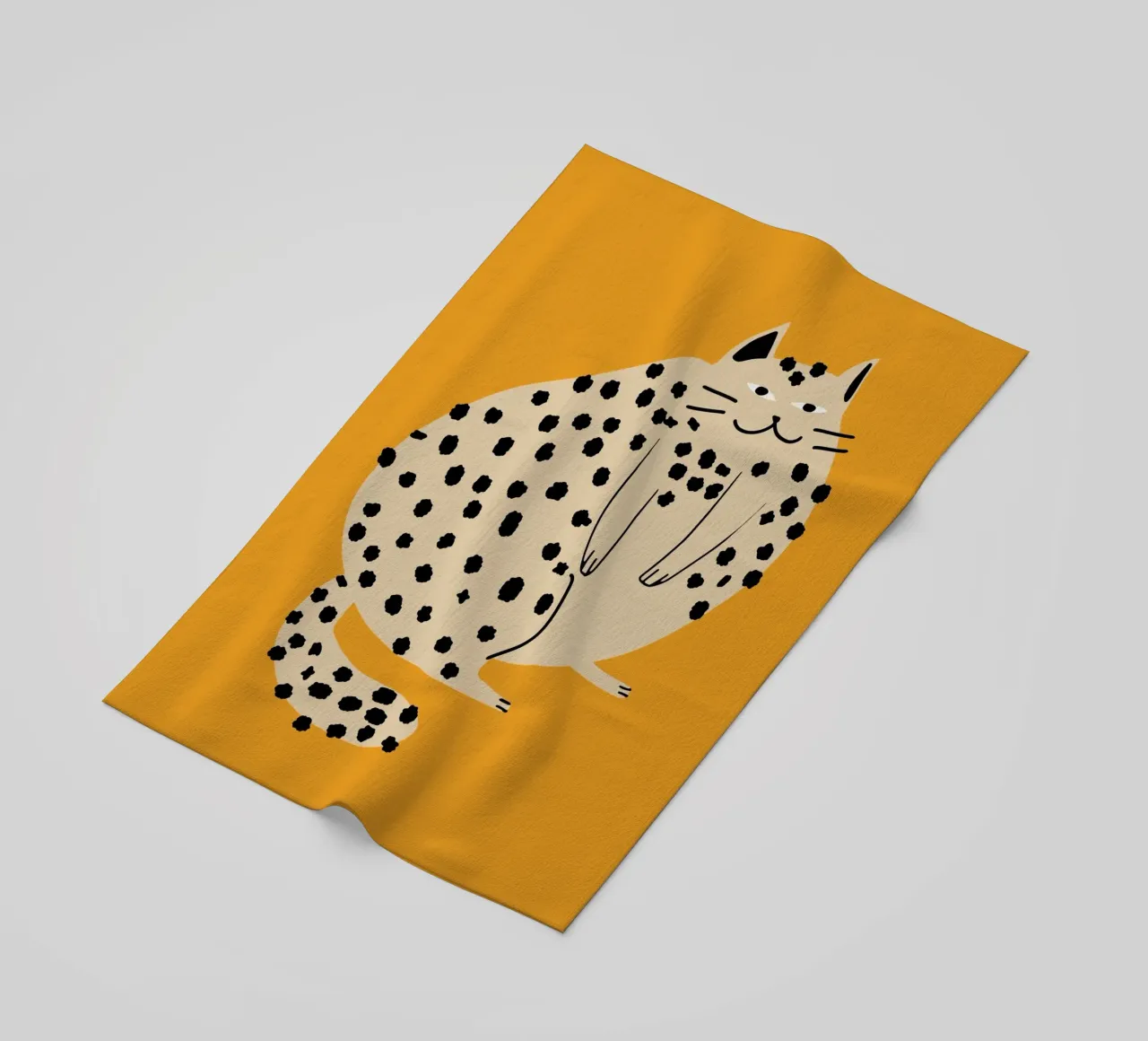 Lazy cat beach towel by Little Dean