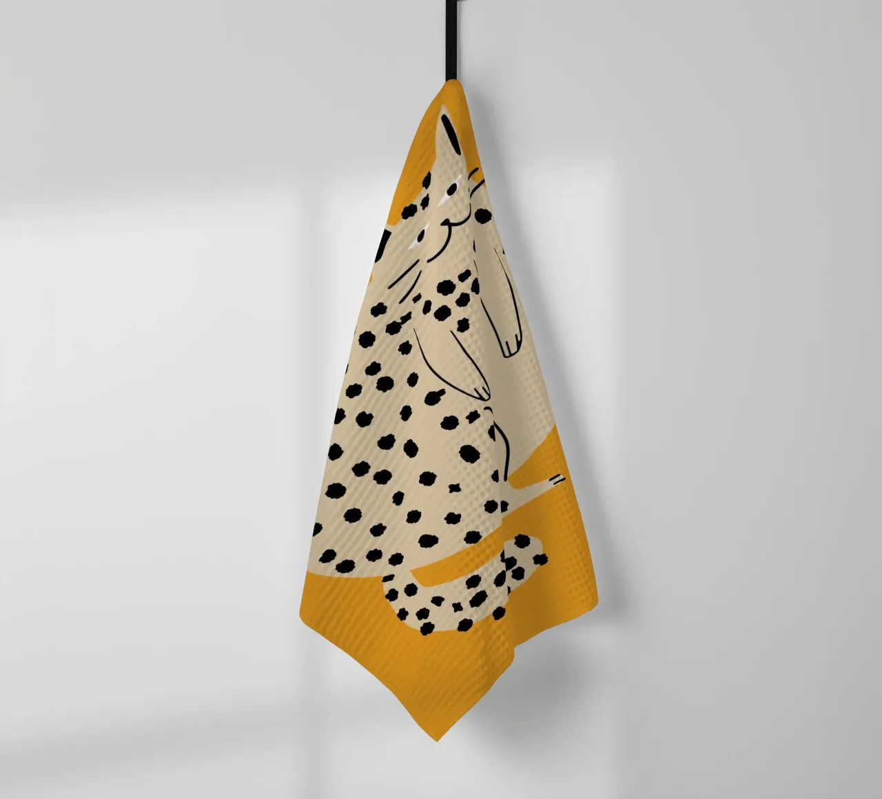 Lazy cat tea towel by Little Dean