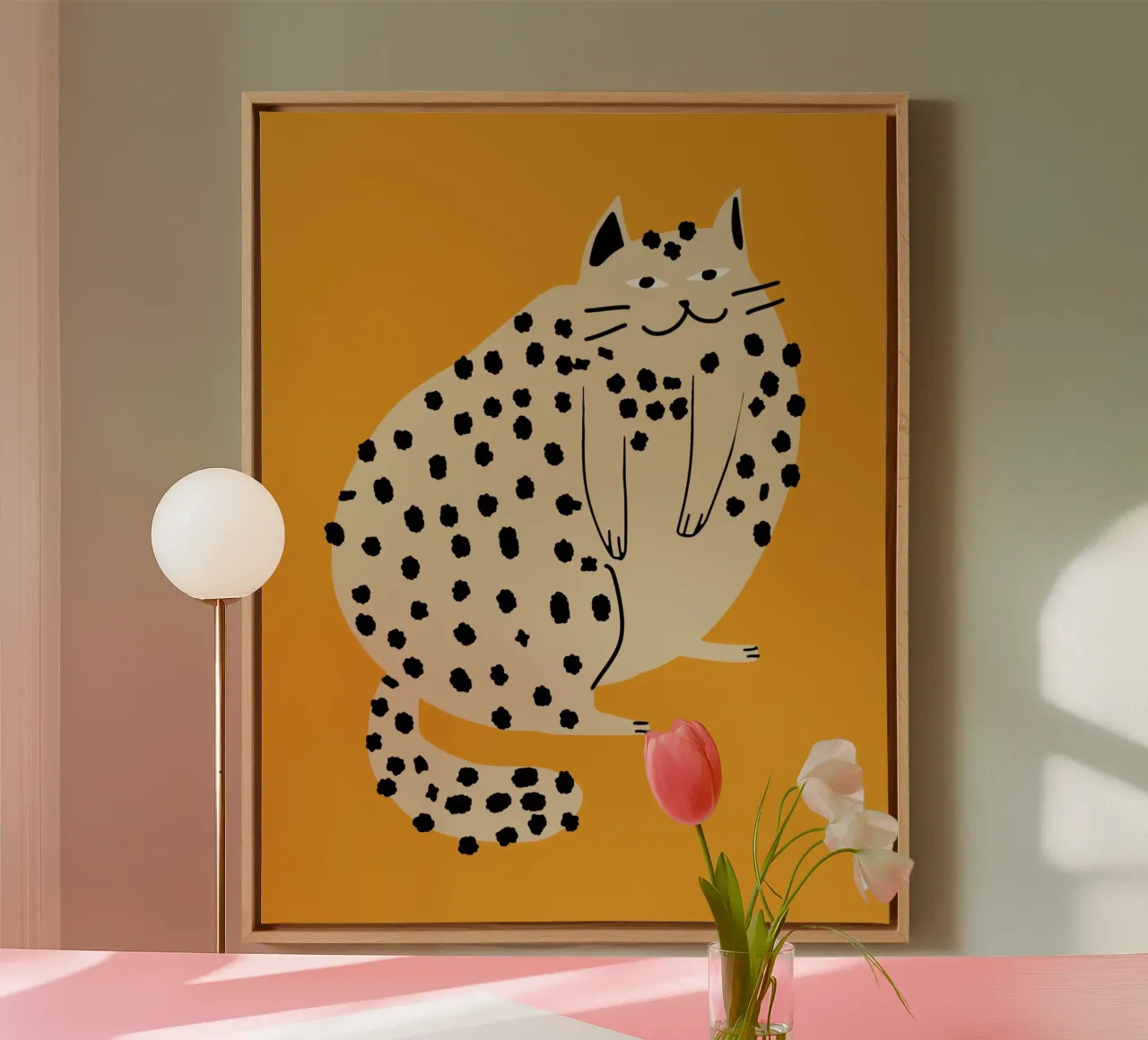 Lazy cat canvas by Little Dean