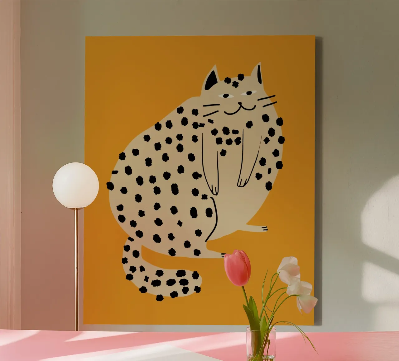 Lazy cat canvas by Little Dean