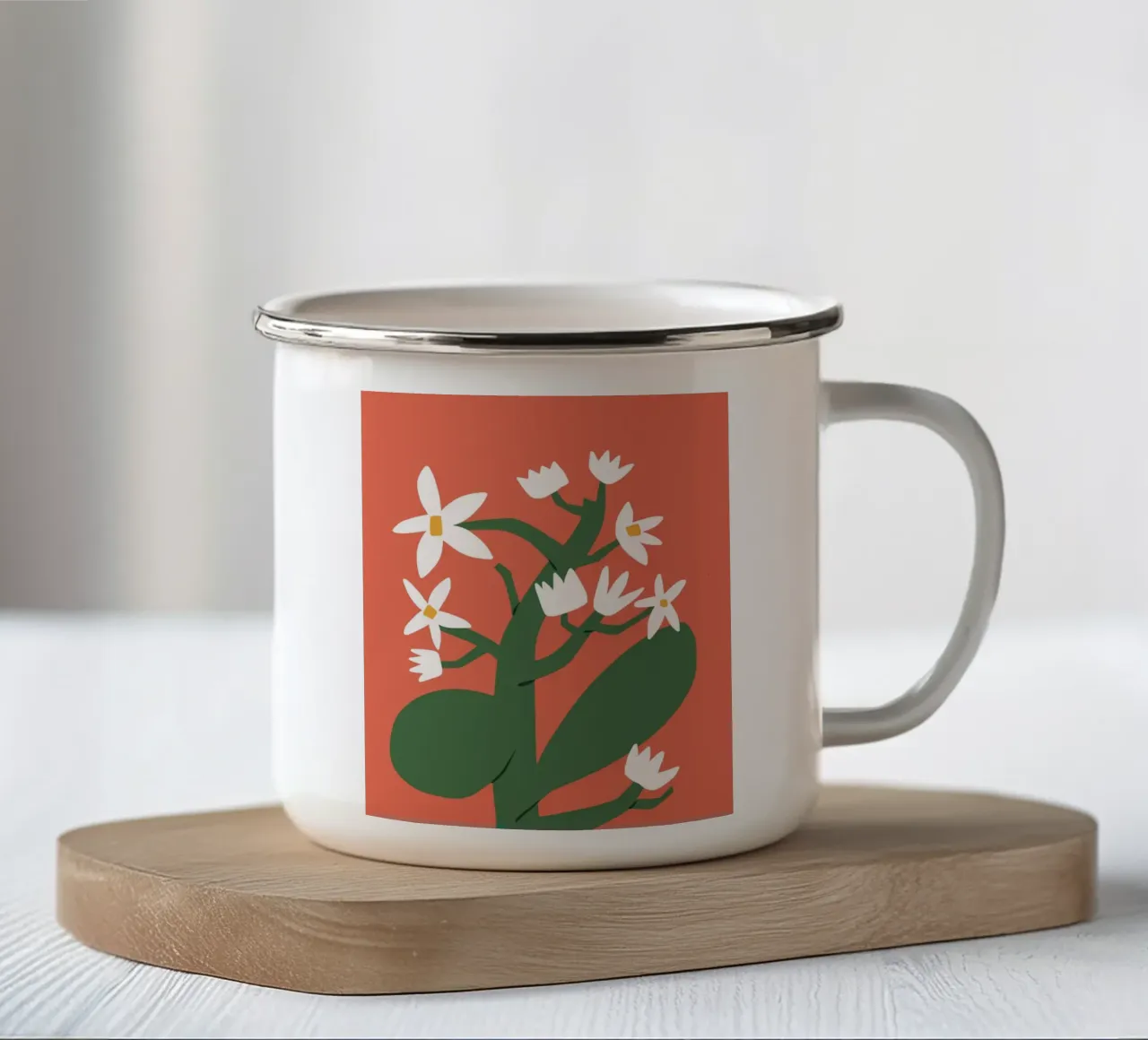 Solo 2 fioriere tazza in smalto da Little Dean