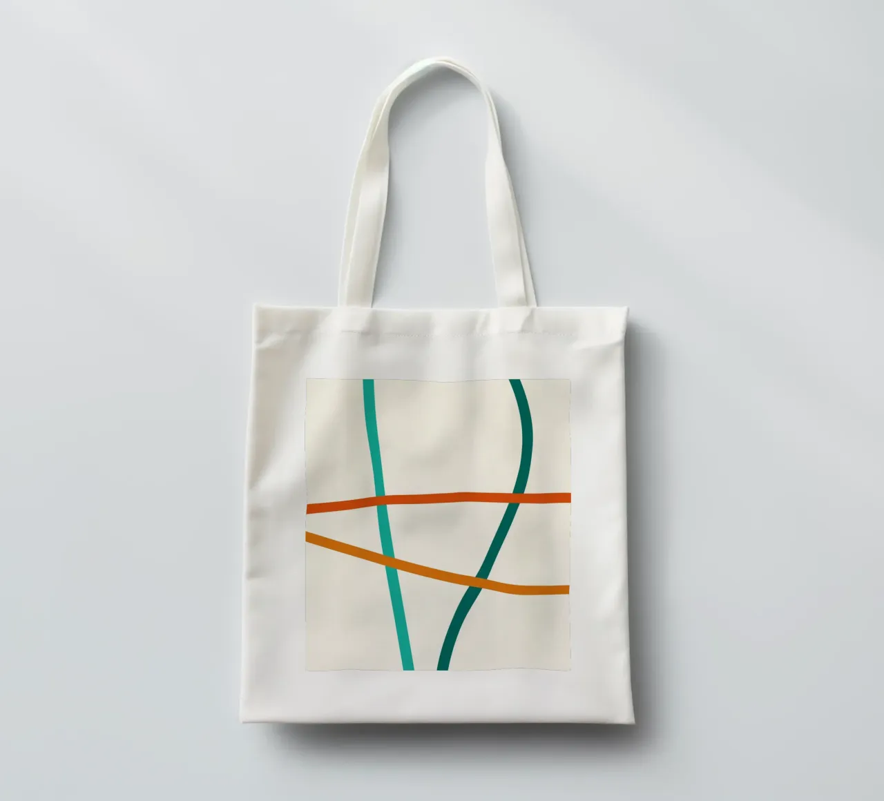line colorful curve borsa in juta da Creaton
