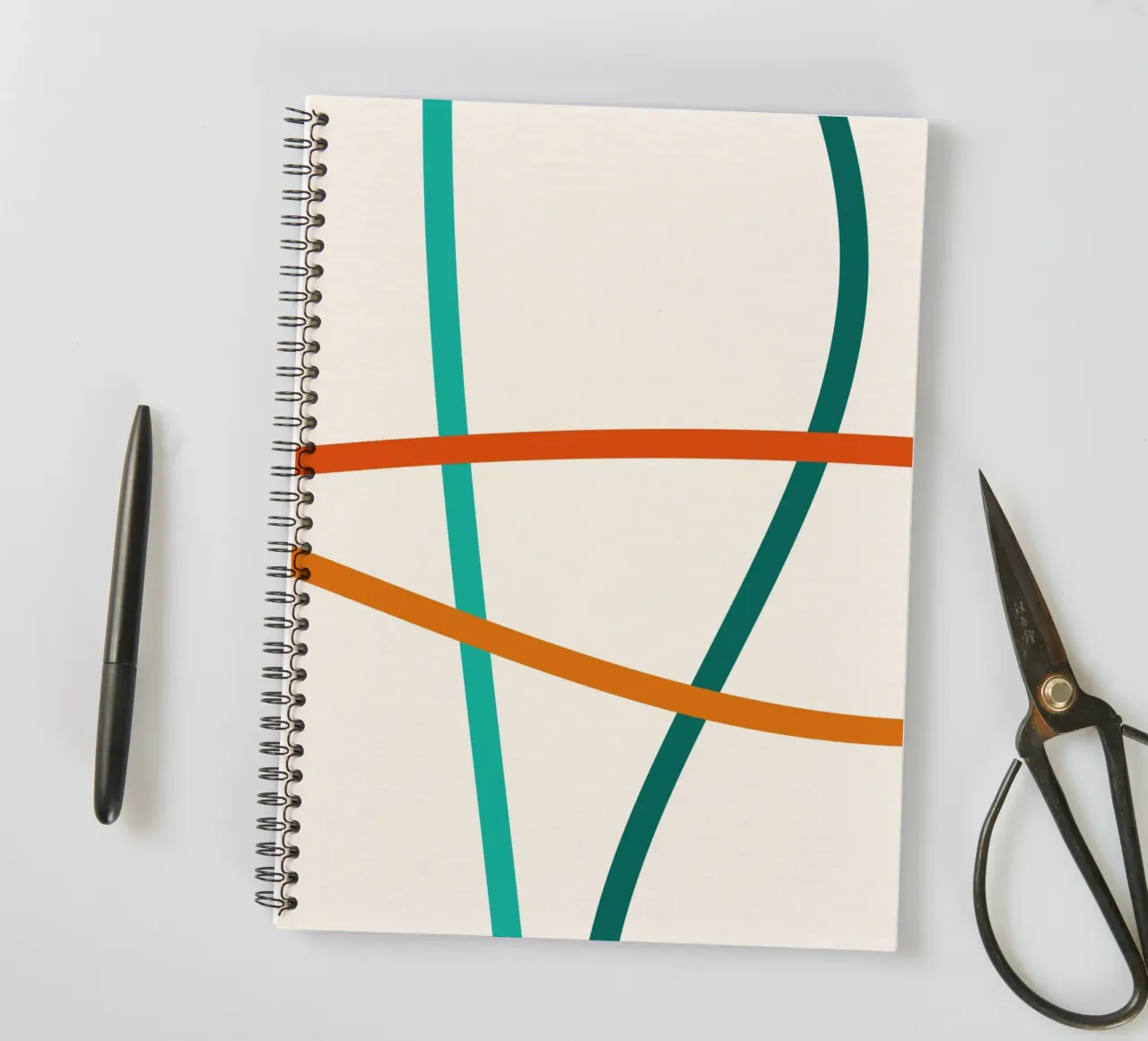 line colorful curve spiral notebook by Creaton