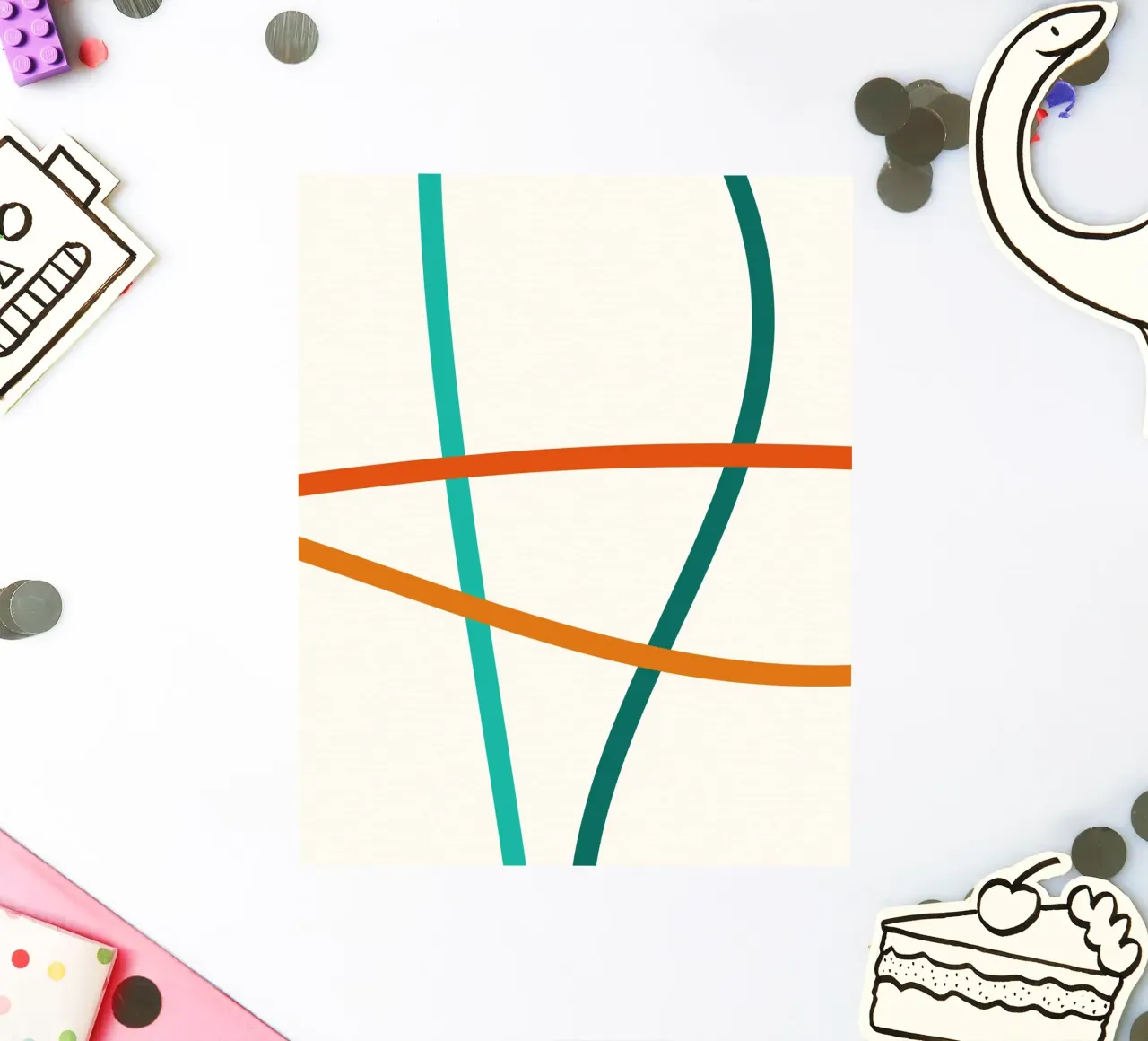 line colorful curve pegatina de Creaton