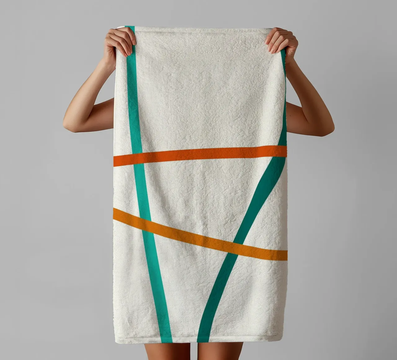 line colorful curve badhanddoek van Creaton