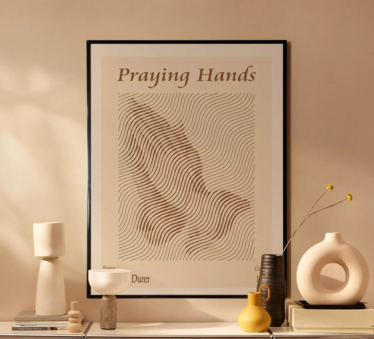 Mani in preghiera di Albrecht Durer poster con telaio in legno da Doa Project