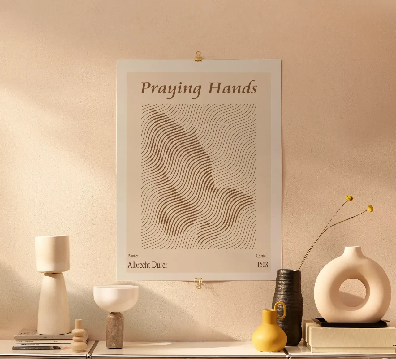 Mani in preghiera di Albrecht Durer poster con telaio in legno da Doa Project