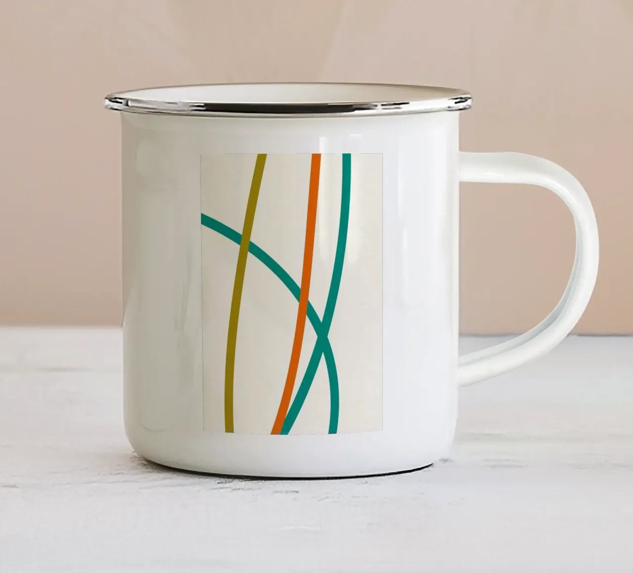 line colorful curve 02 emaille mok van Creaton