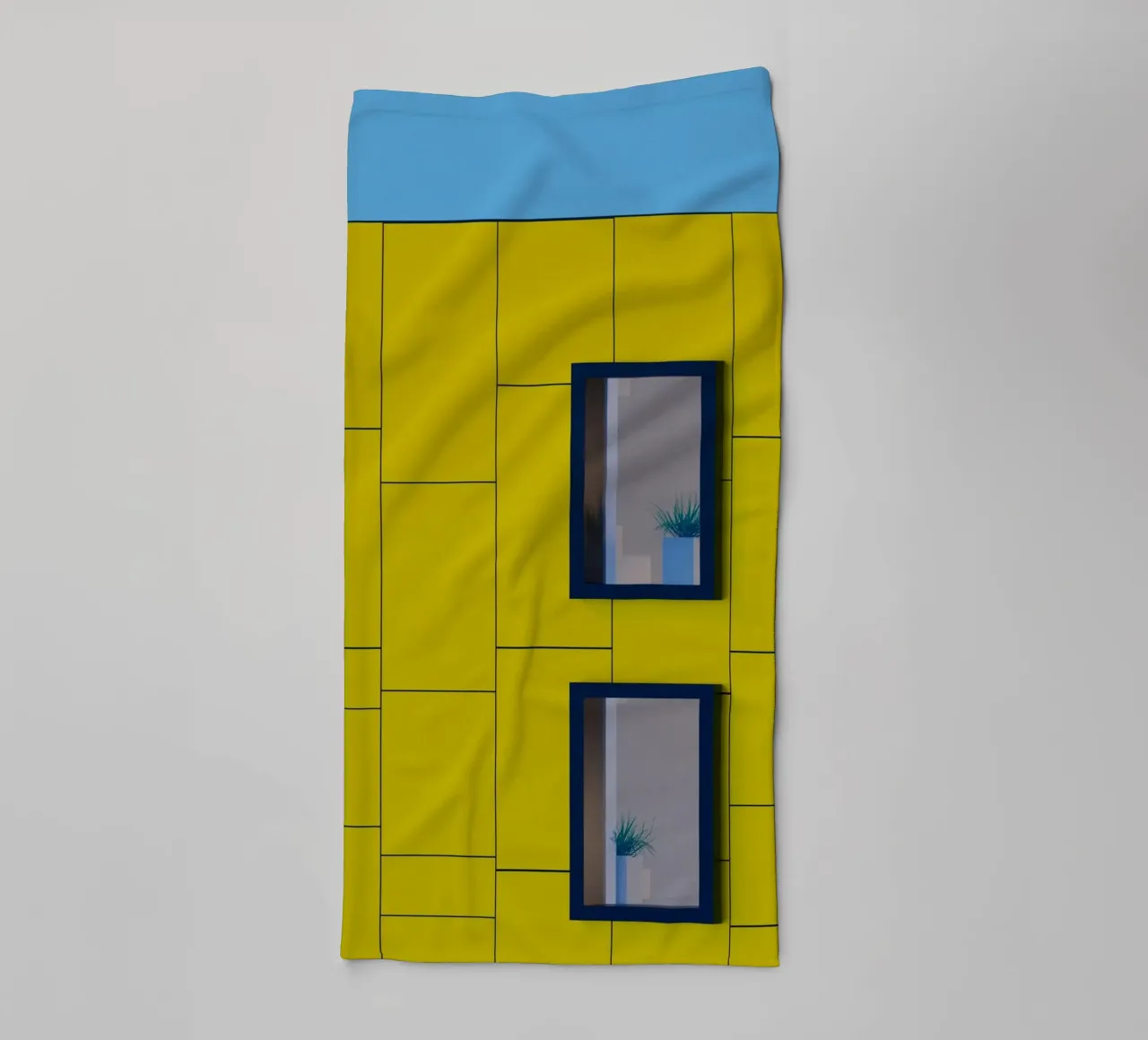 square building window asciugamano da bagno da feny
