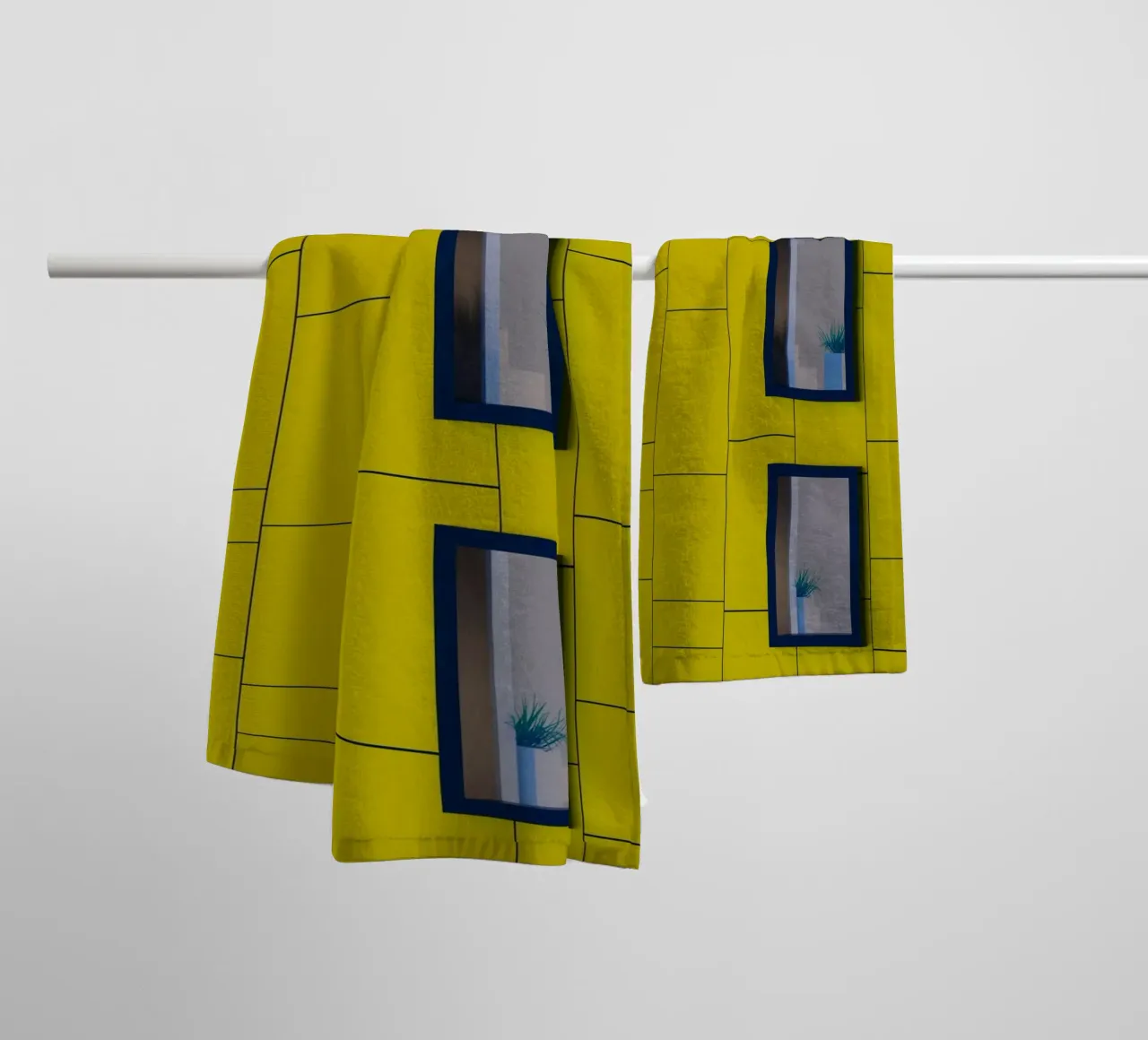 square building window asciugamano da bagno da feny