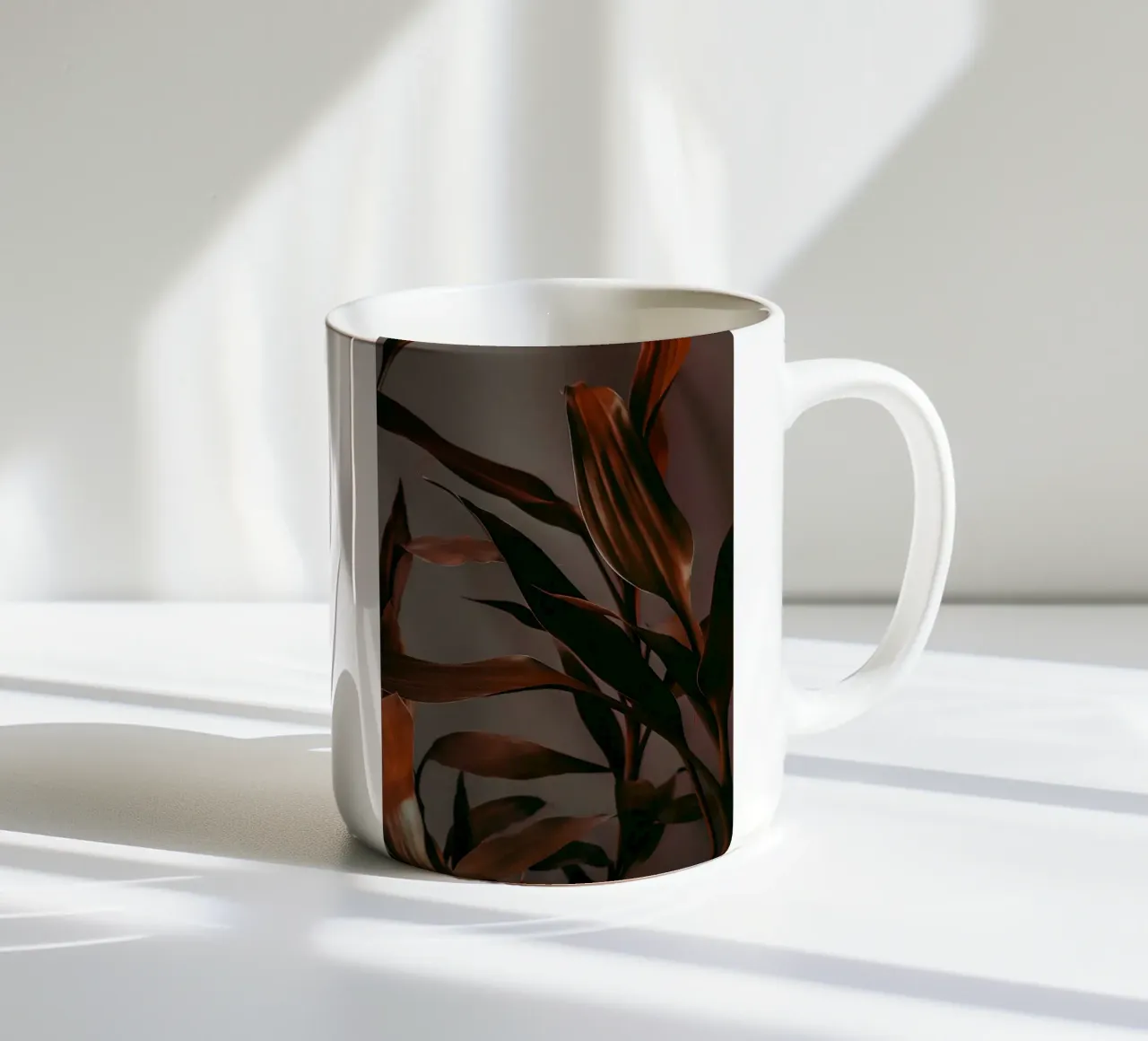 branch leaf in shadow tazza in ceramica da feny